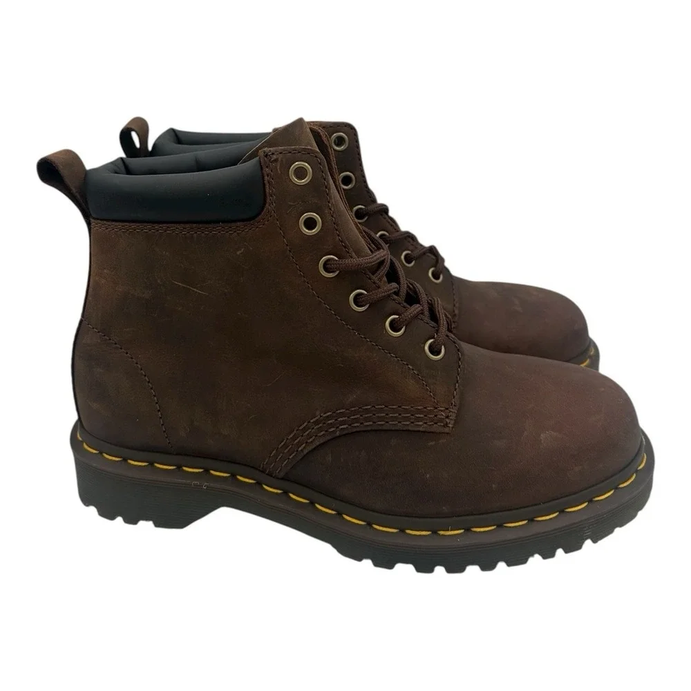 Dr Martens 939 Ben Boots Mens 8 Womens 9 Brown Leather‎ Lace Up Soft Toe Doc